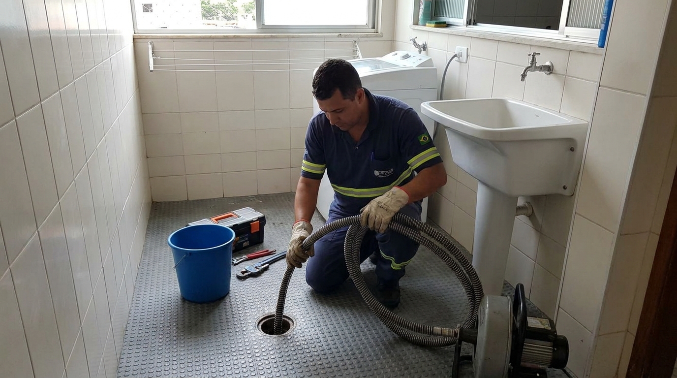 Desentupimento de ralo residencial em Americana‑SP